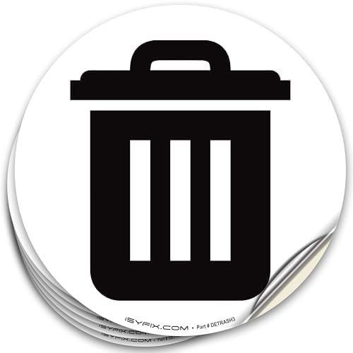 iSYFIX Trash Can Stickers Signs, 6 Pack, 5 inch by iSYFIXPremiumLetterNumberSigns