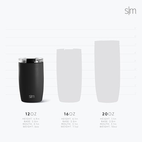 Simple Modern Travel Coffee Mug Tumbler with Flip Lid | Reusable Insulated Stainless Steel Cold Brew Iced Coffee Cup Thermos | Gifts for Women Men Him Her | Voyager Collection | 12oz | Bellini - Image 3