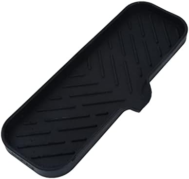 MicoYang Silicone Soap Dish with Drain Spout — Self-Draining Double Sink Organizer Tray for Kitchen & Bathroom, Dispensers, Sponges & Soap Holder, Non-Slip & Dishwasher Safe, Black (Large, 12"×4") by MicoYang