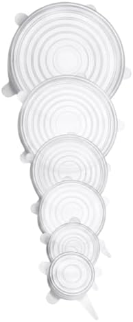 Silicone Stretch Lids, 6-Piece Reusable Bowl Covers (6, White) by Unknown