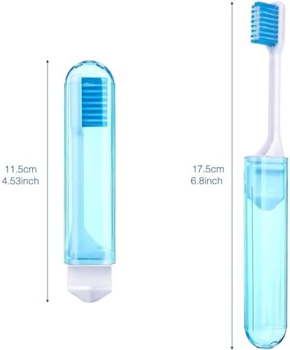 Patelai 2 Pcs Travel Toothbrush Mini Foldable with Case,Couple Color - Image 2