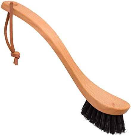 Redecker Dish Brush, Horsehair, Curved Handle – Precision Head for Delicate Cleaning, Made in Germany by Redecker