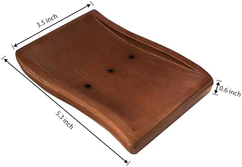 Aoheuo Soap Holder,Soap Dish for Shower, Walnut, 5.3 inches Long, 3.5 inches Wide, 0.6 inches High, for Kitchen, Bathroom, and Bar Sinks - Image 3