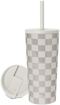 Simple Modern Iced Coffee Tumbler, Insulated | 20oz | Checkered by Unknown