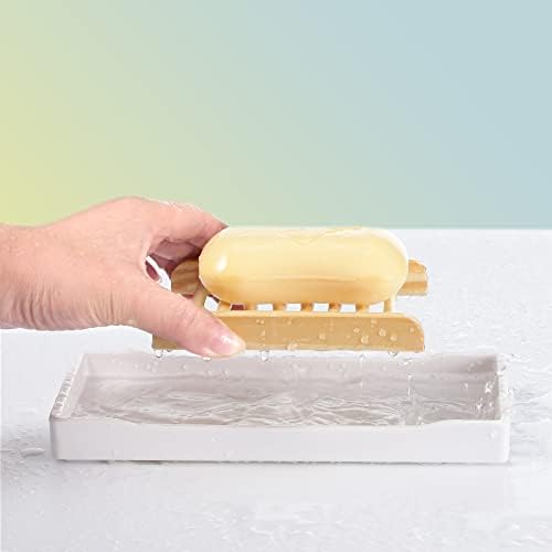 Rtteri 80 Pieces Bamboo Wood Soap Dish Tray Bathroom Wooden Soap Holder Handmade Bathtub Shower Dish Accessories for Home Bathroom Kitchen Sponge Scrubber - Image 5