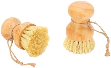 Wooden Dish Brush with Ergonomic Handle 2 Pack for Pots - Image 4