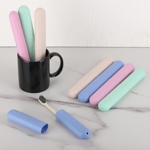 Tecbeauty 8Pcs Travel Toothbrush Case, Portable Toothbrush Holder Container Protector Cover for Travel, Business, Camping, School - Image 5