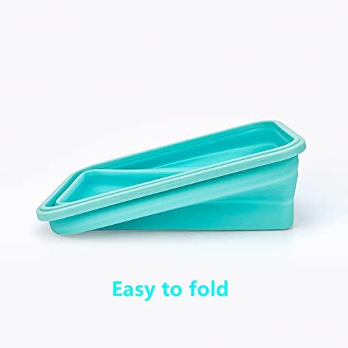 CARTINTS Large Collapsible Camping Food Containers, 1200ml Silicone Lunch Container, Microwave Safe Reusable Meal Prep Container For Indoor&Outdoor Kitchen With Foldable Spoon, Blue - Image 5