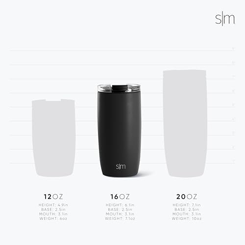 Simple Modern Travel Coffee Mug Tumbler with Flip Lid | Reusable Insulated Stainless Steel Cold Brew Iced Coffee Cup Thermos | Gifts for Women Men Him Her | Voyager Collection | 16oz | Bellini - Image 3