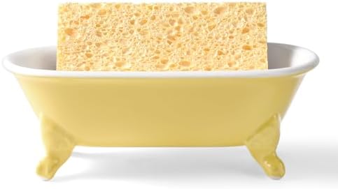 6.5" Mini Clawfoot Bathtub Soap Dish,Bar Soap Holder,Yellow - Image 4