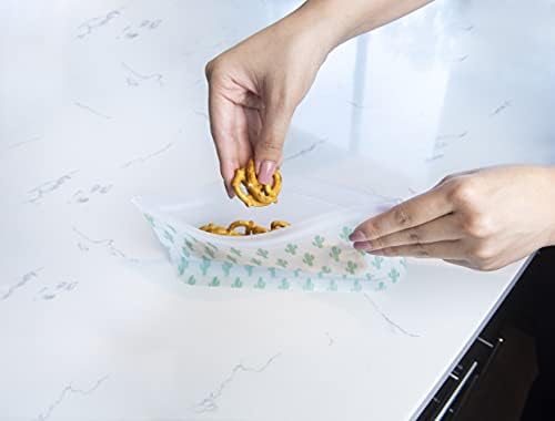 EcoLogical Reusable Snack Bags, Sustainable Kitchen Accessory, Zero-Waste Lunch Set, 4 pack, Printed - Image 2