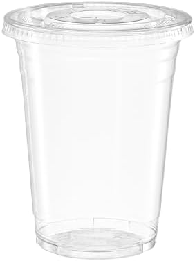 GUSTO 16 oz Clear Plastic Cups with Lids [50 Sets] Iced Coffee Cups - Image 2
