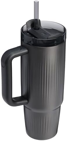 STANLEY Quencher H2.0 Tumbler with Handle and Straw 30 oz | Flowstate 3-Position Lid | Cup Holder Compatible for Travel | Insulated Stainless Steel Cup | BPA-Free | Fluted Black - Image 3