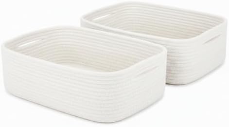 Large Shallow Basket, 15"x11"x5.1", Baskets for Organizing 2 Pack by Britwicfr
