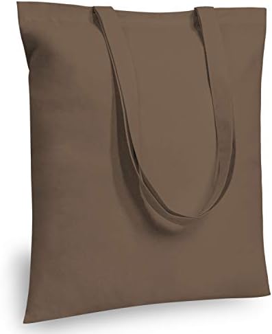 TOPDesign 6-Pack Economical 16"x15" Brown Cotton Tote Bag, Lightweight Medium Reusable Grocery Shopping Cloth Bags, Suitable for DIY, Advertising, Promotion, Gift, Activity by TOPDesign