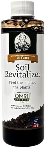 Farmer’s Secret Soil Revitalizer (8oz) - Organic (OMRI Listed) Beneficial Dirt Booster - Activated Humic Acid - Liquid Compost Soil Amendment by FarmersSecret