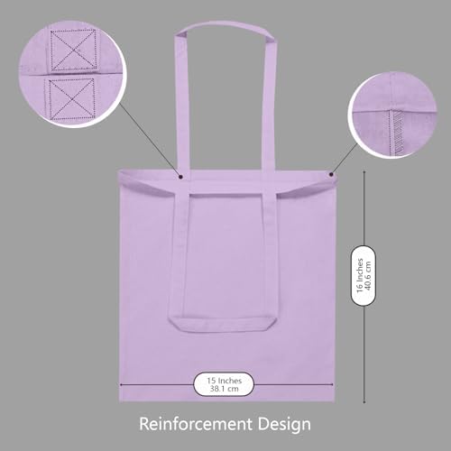 TOPDesign 12-Pack Economical 16"x15" Lavender Cotton Tote Bags, Lightweight Medium Reusable Grocery Shopping Cloth Bags, Suitable for DIY, Advertising, Promotion, Gift, Activity - Image 4