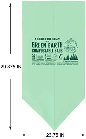 Green Earth Compostable Tall Kitchen Food Scrap Trash Bags, Compost Bin Compatible, 13 Gallon, 49 Liter, 100-Count, Superior Strength 0.9 Mil, ASTM D6400, BPI (US) & OK Compost Home (EU) Certified - Image 2