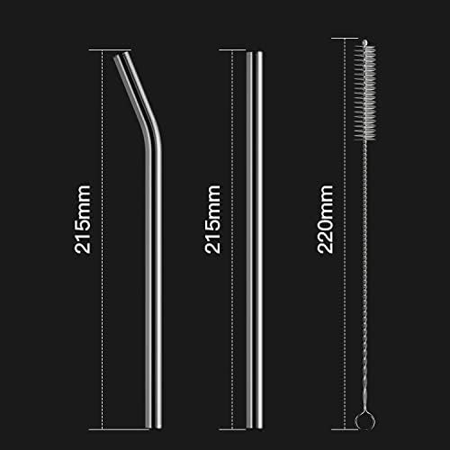 HeykirHome 4-Pack Reusable Glass Straw, Size 8.5''x10 MM,Including 2 Straight and 2 Bent with 2 Cleaning Brush- Perfect For Smoothies, Tea, Juice - Image 3