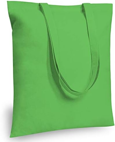 TOPDesign 6-Pack Economical 16"x15" Lime Green Cotton Tote Bag, Lightweight Medium Reusable Grocery Shopping Cloth Bags, Suitable for DIY, Advertising, Promotion, Gift, Activity by TOPDesign