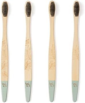 Wild & Stone | Medium Bristle Organic Bamboo Toothbrush | Four Handle Patterns | Medium Fibre Bristles | 100% Biodegradable Handle | Vegan Eco Friendly Bamboo Toothbrushes (Bamboo Green) - Image 5