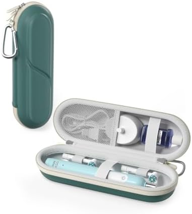 ProCase Toothbrush Travel Case for Oral-B/Oral-B Pro 1000 1500 5000 7000 7500 6000 9600/Philips Sonicare 4100 5100 1100 6100 5300 Oral-B iO Electric Toothbrush Portable Hard Container -Darkgreen by ProCase