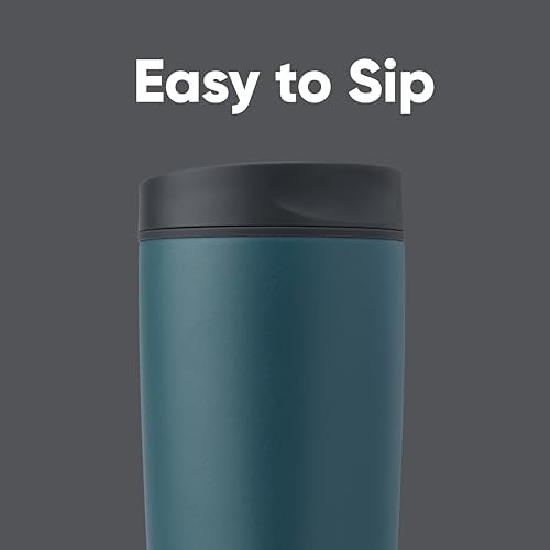 Owala SmoothSip Slider Insulated Stainless Steel Coffee Tumbler,Reusable Iced Coffee Cup,Hot-Coffee Travel Mug,BPA Free 20 oz,Grey/Blue (High Dive),(Pack of 8) - Image 2