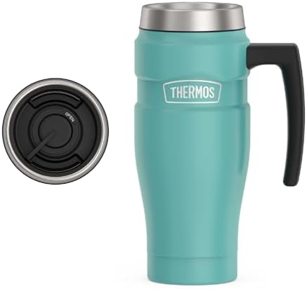 THERMOS Stainless King Travel Mug with Handle, 16oz, Matte Teal by Thermos