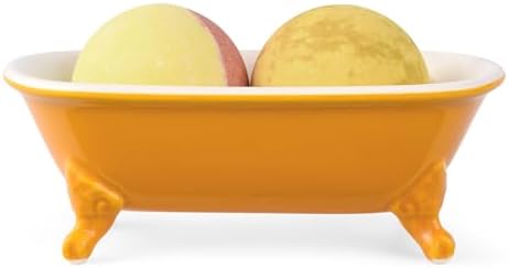 6.5" Mini Clawfoot Bathtub Soap Dish,Bar Soap Holder,Golden Yellow - Image 3