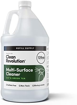 Clean Revolution Multi Surface Cleaner Refill Supply, Non-Toxic, Eco-Friendly & Plant-Based, Ready to Use, Lily & Green Tea, 128 Fl Oz (1 Gallon) by CleanRevolution