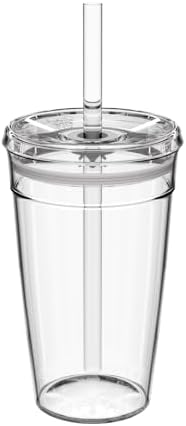 KeepCup Cold Cup - Clear Plastic, Reusable Ice Coffee Tumbler with Lid and Straw - Grande 16oz (454ml) by KeepCup