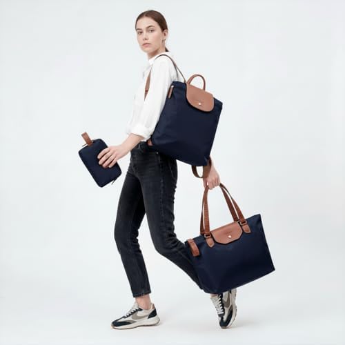 Longvoyage Bonne Vivante 3-Piece Travel Bag Set, Roll-Up Backpack, Large Waterproof Bag & Cosmetic Case, Matching Travel Accessories, Navy Blue - Image 2