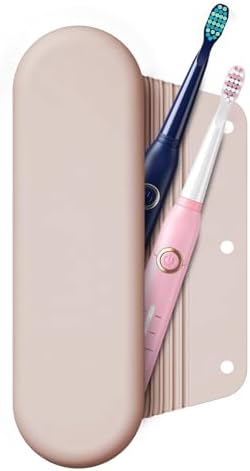 Silicone Electric Toothbrush Travel Case, Manual Toothbrush Travel Cover for Men and Women,Toothbrush Holder for Travel,Gym and More, Fits Most Manual and Electric Toothbrushes - Sand Pink by iTokGok