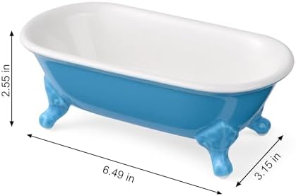 6.5" Mini Clawfoot Bathtub Soap Dish,Bar Soap Holder,Pacific Blue - Image 5