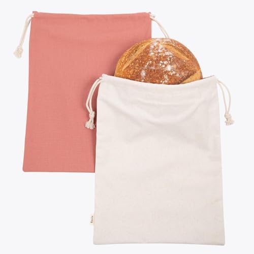 Sourdough Bread Bags for Homemade Bread, 2 Pack, Reusable Cotton Linen, Machine Washable, Freezer Safe - BPA-Free TPU Liner, Fits 2 Loaves Each, Beeswax Wrap Alternative, Drawstring Closure - Image 5