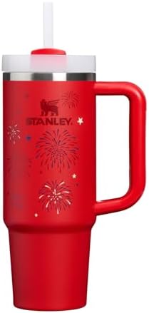STANLEY Quencher H2.0 Flow State Tumbler, 30 oz, Chili Red Fireworks by Unknown