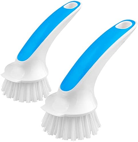MR.SIGA Pot and Pan Cleaning Brush, Dish Brush for Kitchen, Blue, Pack of 2 by MRSIGA