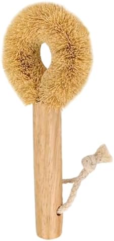 SUPVOX Natural Coconut Fiber Kitchen Pan and Bowl Cleaning Brush with Wooden Handle, Oil-Resistant Pot Scrubber for Home Dishwashing and Kitchen Cleaning by SUPVOX