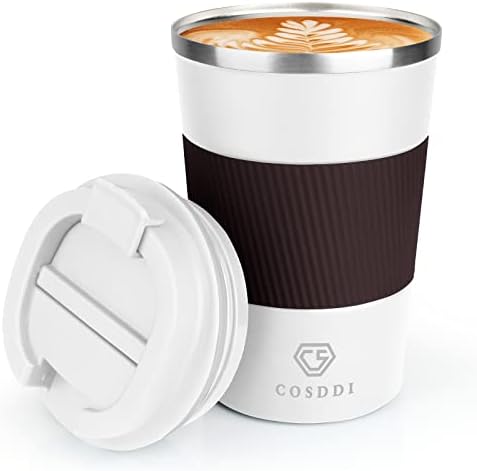 CS COSDDI 12 oz Coffee mug - Stainless Steel Coffee Cup with Leakproof Lid by CSCOSSDI