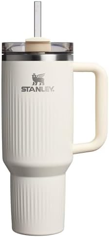 STANLEY Quencher H2.0 Tumbler with Handle and Straw 40 oz | Flowstate 3-Position Lid | Cup Holder Compatible for Travel | Insulated Stainless Steel Cup | BPA-Free | Fluted Cream Gloss by Unknown