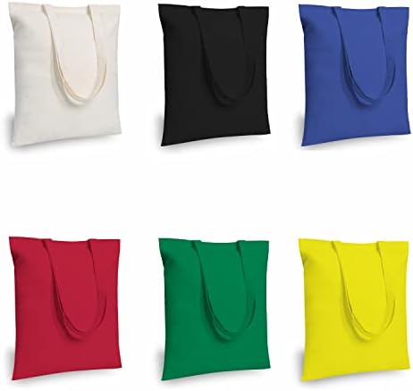 TOPDesign 6-Pack Economical 16"x15" Cotton Tote Bag, Lightweight Medium Reusable Grocery Shopping Cloth Bags, Suitable for DIY, Advertising, Promotion, Gift, Activity by TOPDesign