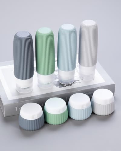 Mrsdry Travel Bottles for Toiletries 8 Pack, Tsa Approved Travel Size Toiletries 3 oz, Travel Containers for Toiletries, with Clear Bag, Leak Proof Silicone Squeezable Travel Essentials Creams Jars - Image 4