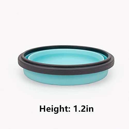 CCyanzi 3piece Round Collapsible Bowl with Lids, Silicone Food Storage Containers, Microwave & Freezer Safe, Space Saving for Kitchen Cabinet and Camping Backpack,(Blue Gray) - Image 6