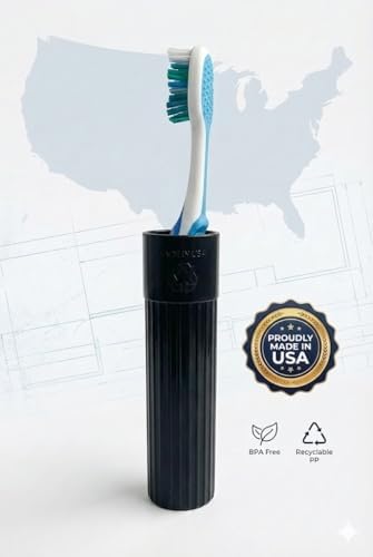 American Comb Toothbrush Holder - Black, Made in USA, with Ventilation Holes, for Toothbrush Covers, Toothbrush Holder, Toothbrush Soft, Durable Design, Hygienic Bathroom Accessory - Image 6
