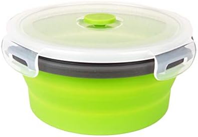 CARTINTS Green Silicone Collapsible Food Storage Containers-Prep/Storage Bowls with Lids - Round Silicone Food Storage Containers - Microwave and Freezer Safe 3Pack - Image 3