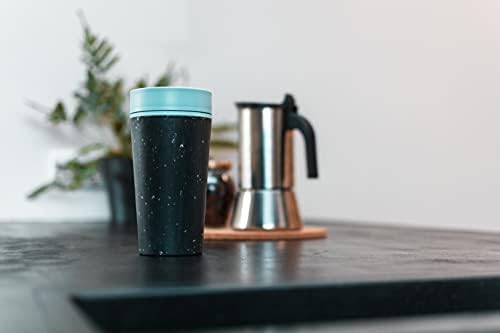 Circular and Co Leakproof Reusable Coffee Cup 12oz/340ml - The World's First Travel Mug Made from Recycled Coffee Cups, 100% Leak-Proof, Sustainable & Insulated (Black & Faraway Blue) - Image 2