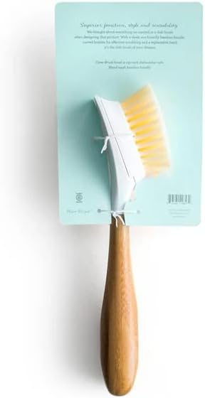 Grove Co. Replaceable Head Bamboo Dish Brush, Non-Scratch Scrubber, 1 Count - Image 2
