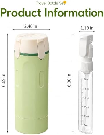 4-in-1 Detachable Travel Dispenser Bottles Set Foldable Pump Leak-Proof, Carry-On Compliant 30ml/1OZ Refillable Containers for Shampoo Lotion Body Wash with Protective Case - Image 4