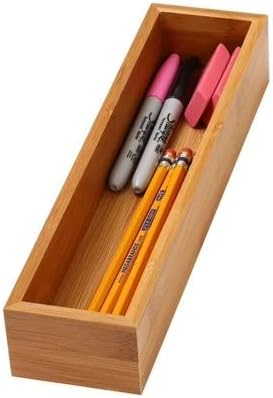 YBM Home Bamboo Drawer Organizer Storage Box for Kitchen Drawer, Junk Drawer, Office, Bedroom, Children Room, Craft, Sewing, and Bathroom, 6 Pack 3x9x2 inch - Image 2