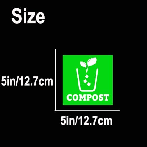 Trash Recycle Compost Stickers Set of 3 Recycle Sticker Vinyl Decal for Recycle Bin, Compost Bin, Trash Can Symbol to Organize Garbage containers Trash Can (Compost Green, 5x5inch) - Image 4